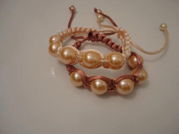 Shambalada de Perola cores: rosê e salmão